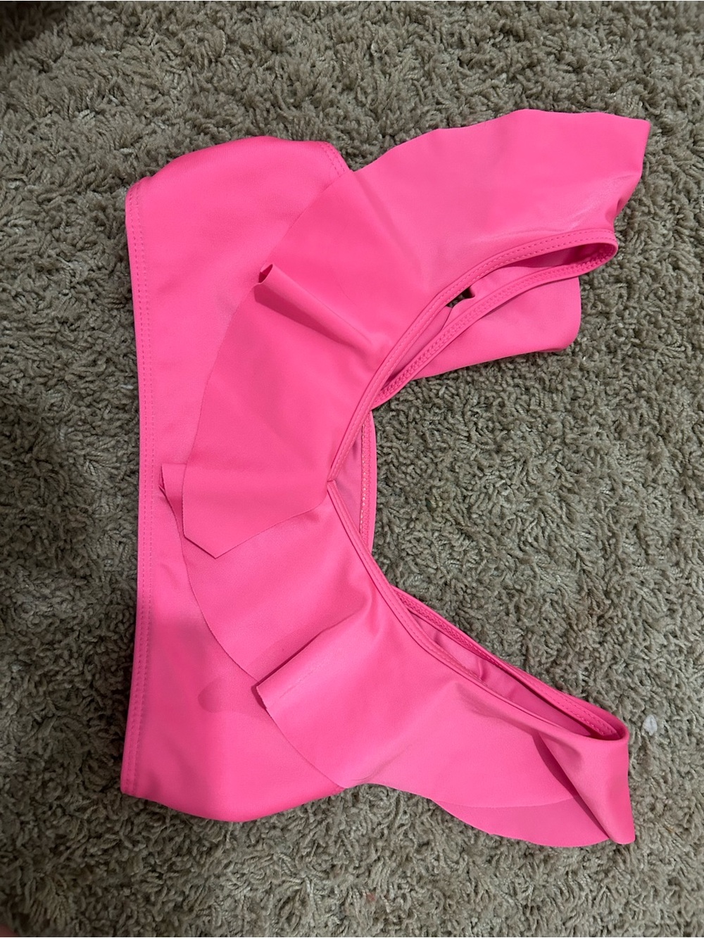 SHEIN Hot Pink Girls Ruffle Bikini Top